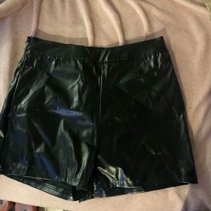 Leather black shorts